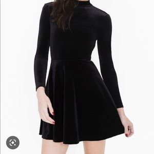 American Apparel Keyhole Back Velvet Skater Dress